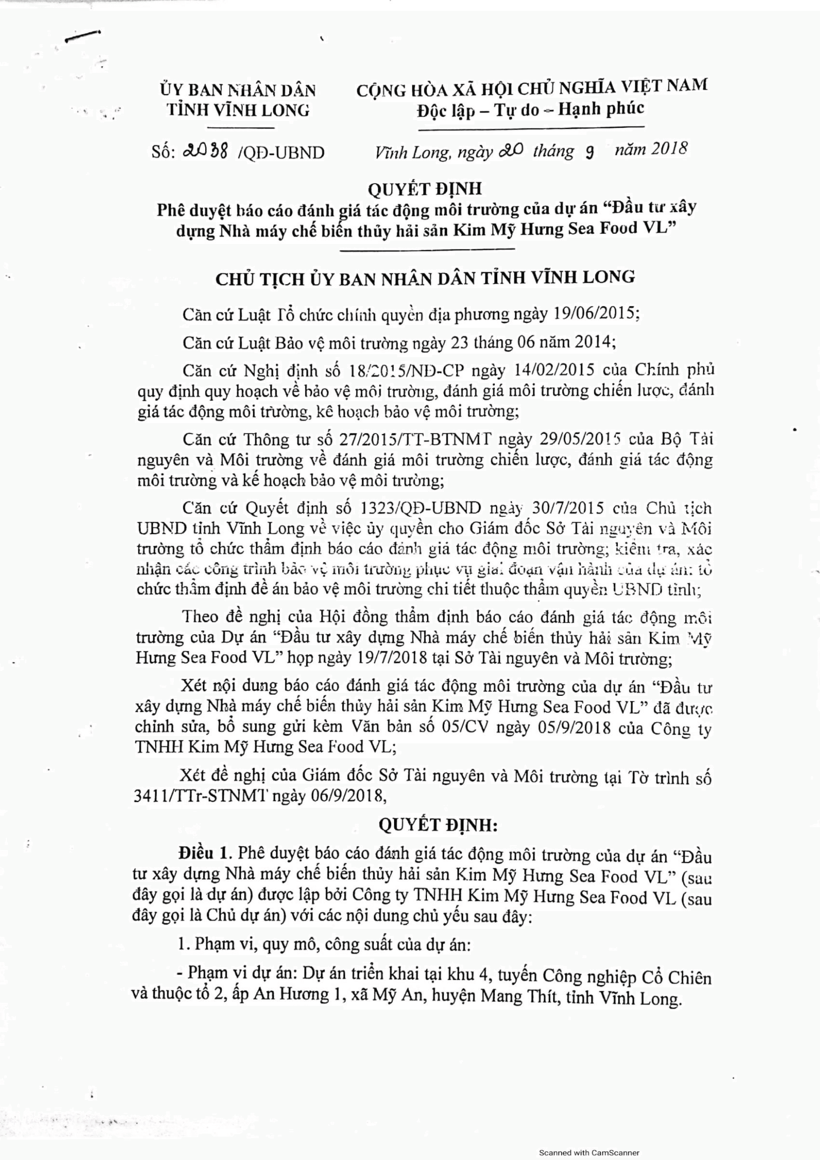 Environmental Impact Approval